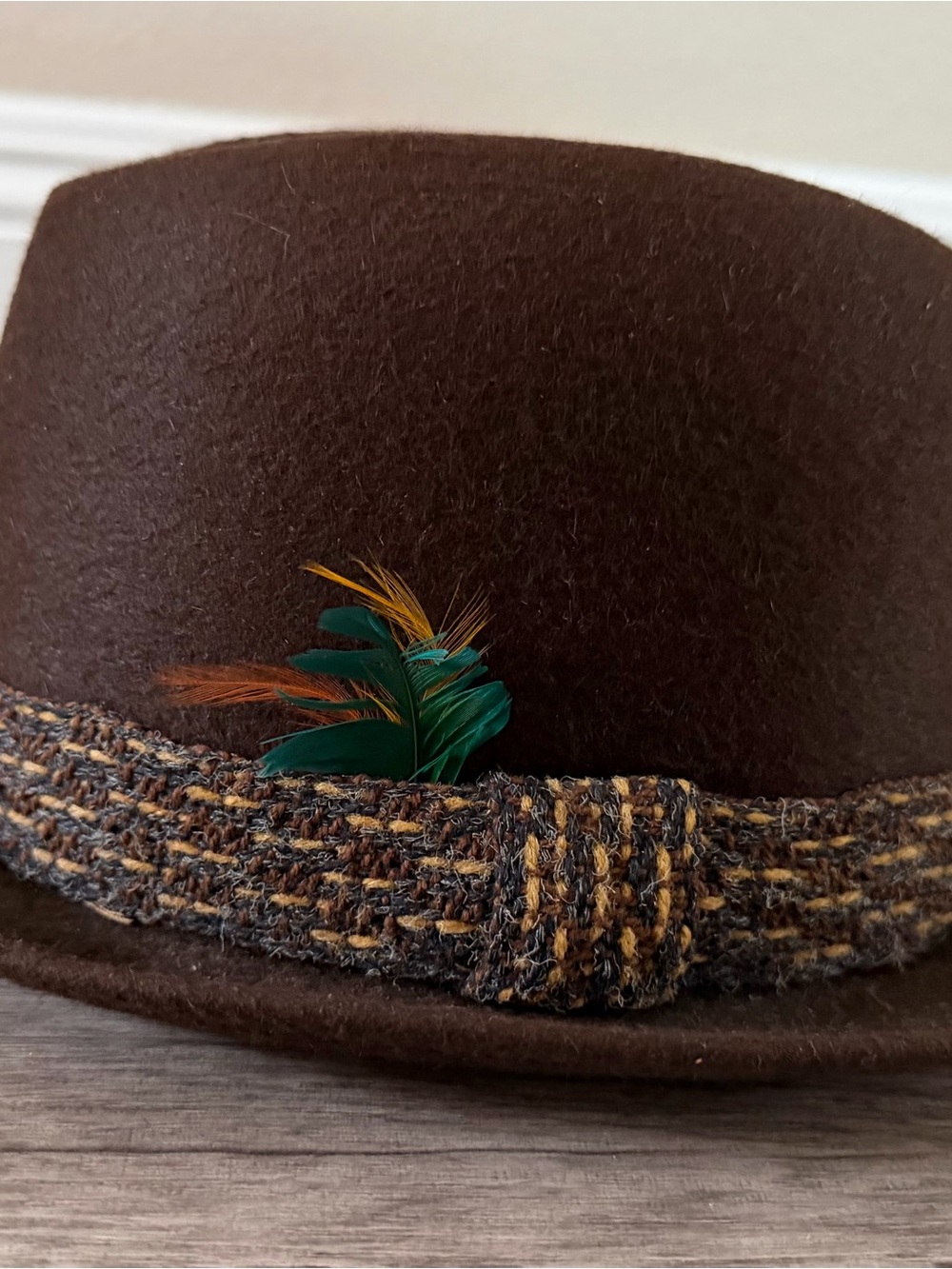 Vintage Borsalino Firenze Brown Felt Fedora Hat Italy Size 5